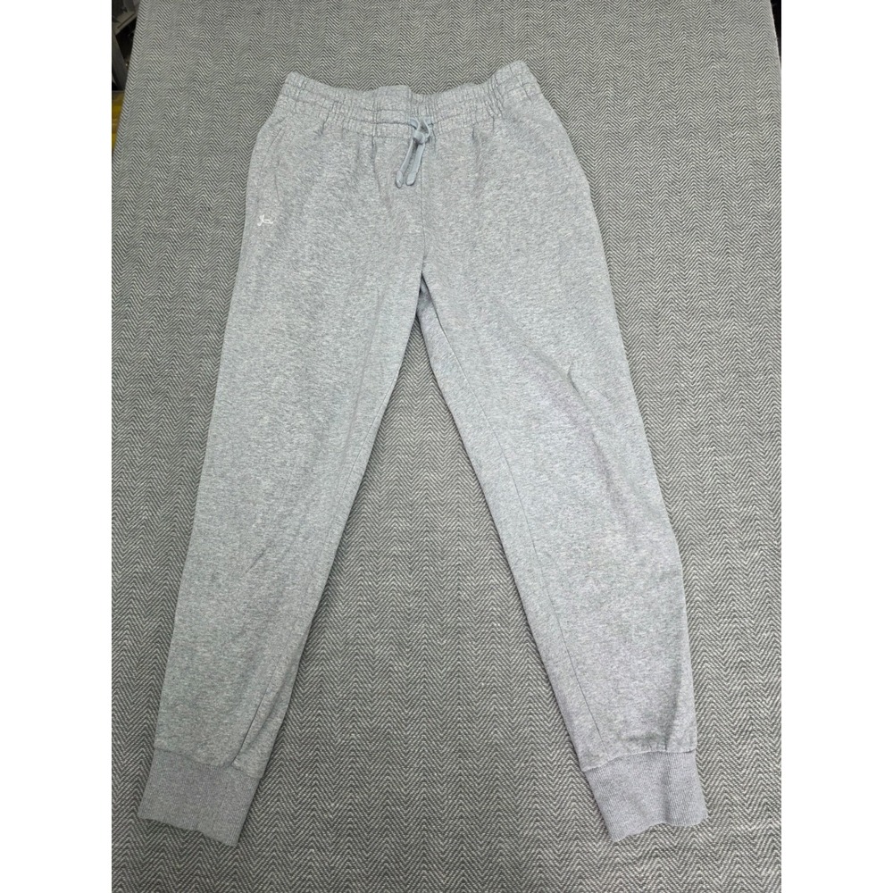 Under Armour Sweatpants Womens Large Gray Heather Drawstring Waist Tapered Leg